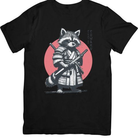 Koszulka T-shirt raccoon samurai