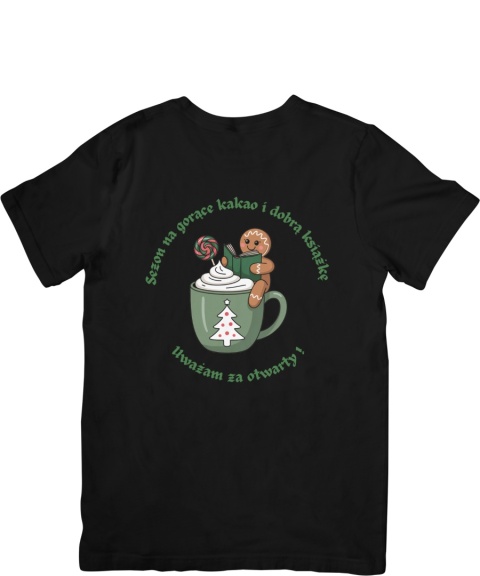 Koszulka T-shirt Świąteczna Kakao i książka