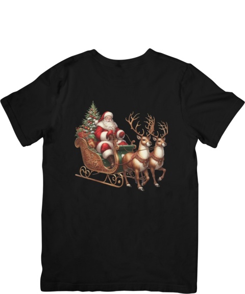 Koszulka T-shirt Świąteczna Mikołaj w saniach