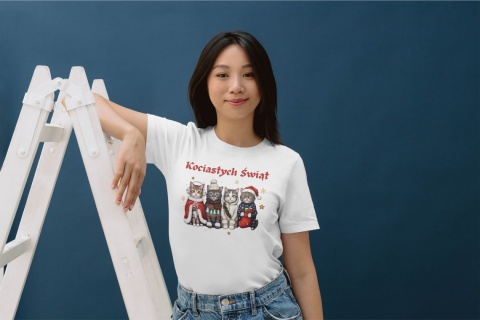 Koszulka T-shirt Świąteczna Kociastych Świąt