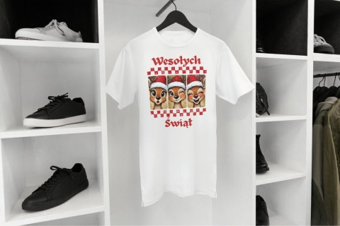 Koszulka T-shirt Świąteczna Reniferki