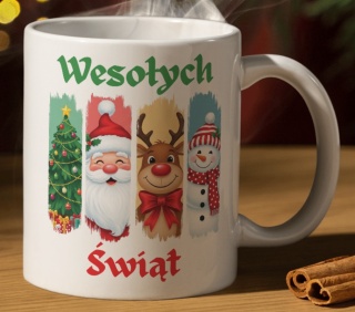 Kubek z nadrukiem Świątecznym